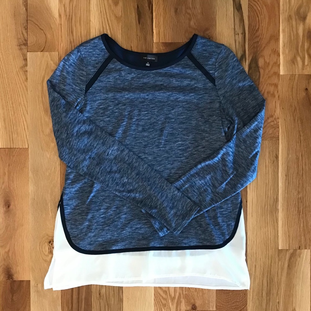 NWT blue space-dyed two layer look shirt size med